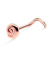 Concentric Circle Silver Curved Nose Stud NSKB-1006